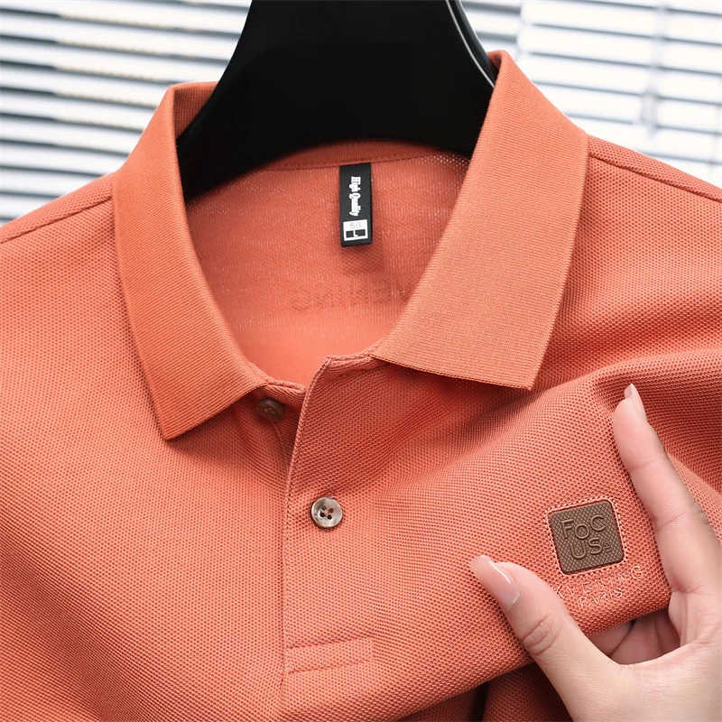 High-Quality Model Cott On100% Men's Summer Polo Shirt Short-Sleeved Breathable Collar T-Shirt Sweating Leisure Men's Clothing