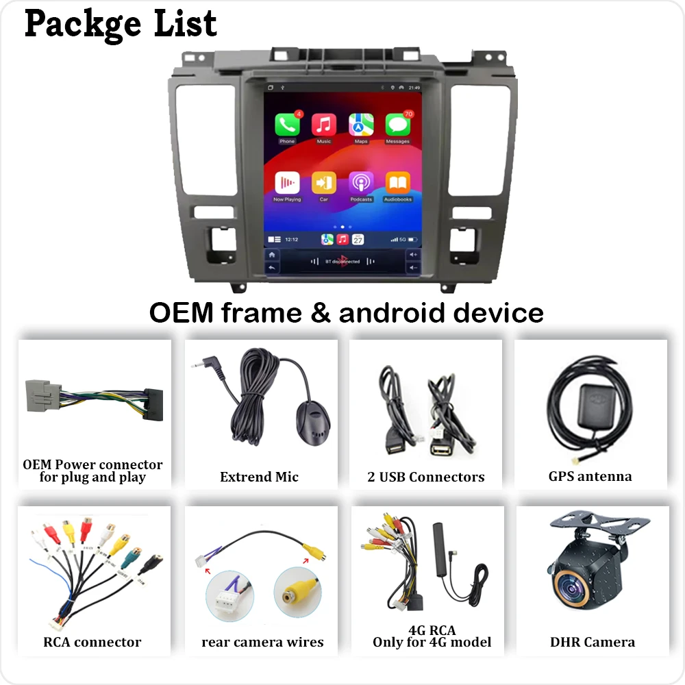 Wireless Carplay Android 14 Vertical Screen 9.7