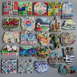 Cuba Thailand Russia Fridge Magnet USA Arab Bahrain Italy Turkey Sri Lanka Budapest London Belarus Refrigerator Magnetic Sticker