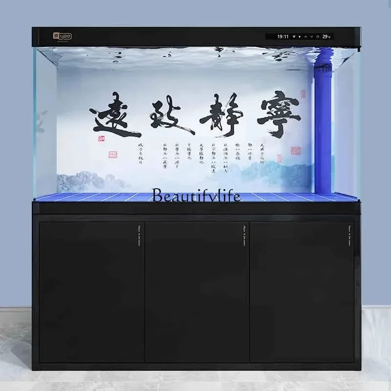

LD33Aquarium Fish Globe Living Room Home Medium and Large Feng Shui Fortune Bottom Filter Ecological Change Water Fish Tank