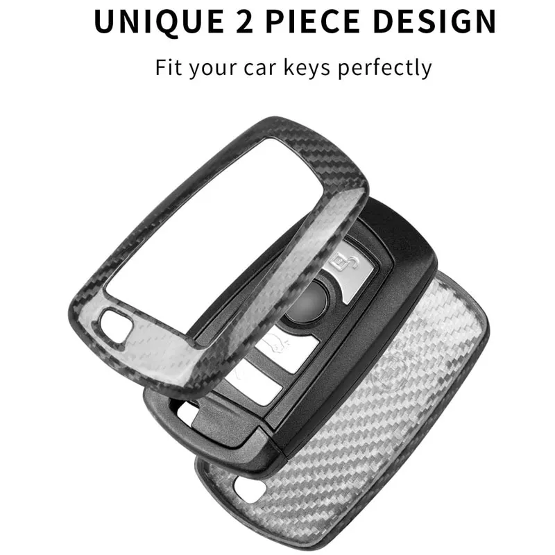 Cubierta de fibra de carbono para llavero de coche, carcasa protectora para BMW 1, 2, 3, 3GT, 4, 5, 5GT, 6, 7, X3, X4, M2, M3, M4, M5, accesorios de