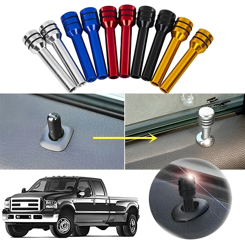 Aluminum Color Door Lock Status Button Car Door Lock Knob Door Lift Button Screw Knob Pin 5 Colors Car Interior Accessories