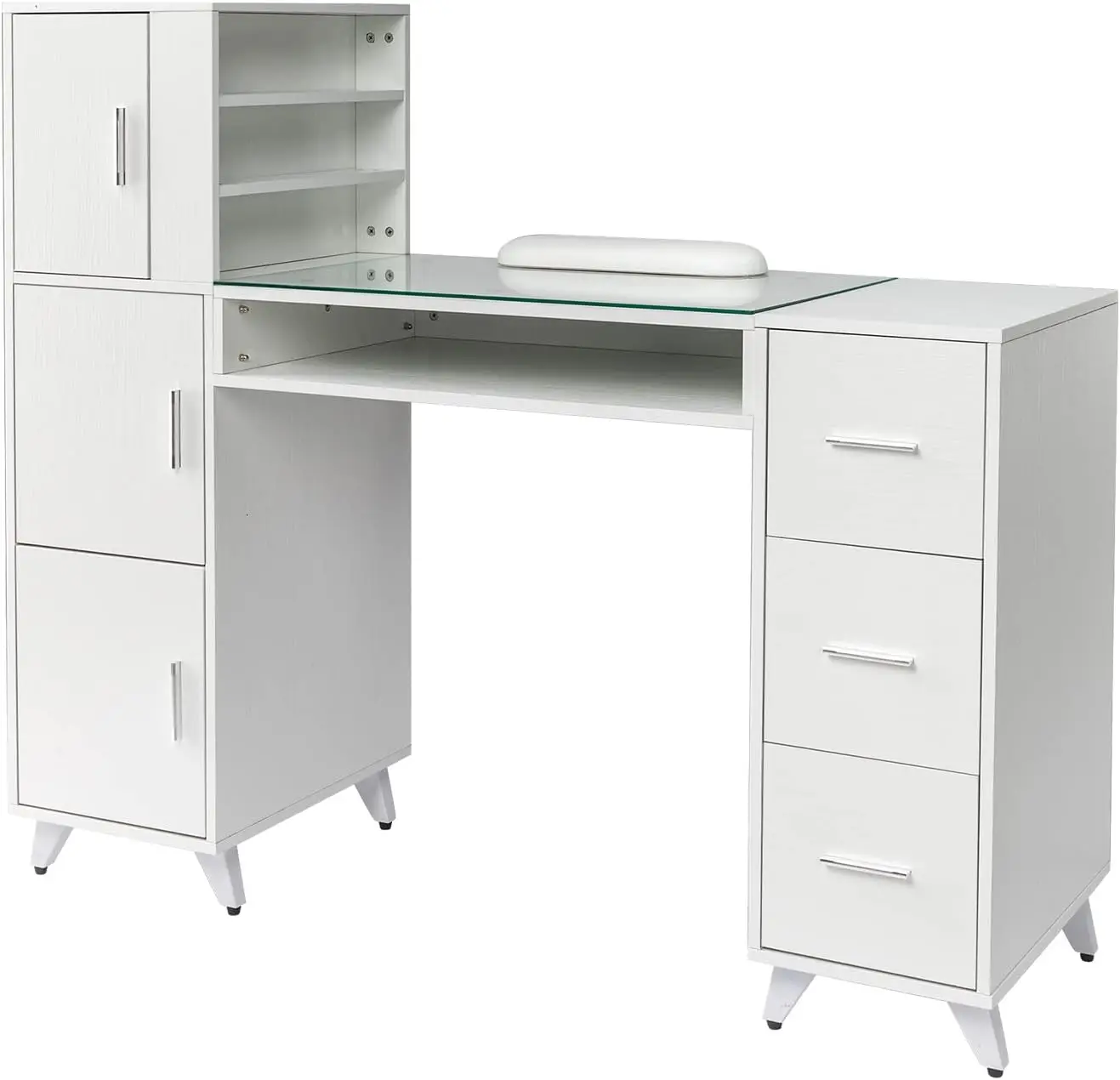 Table de manucure pour module d'ongles, plateau en verre et assistant de poignet, fournitures pour salon de beauté, poste de travail décoratif, acétone