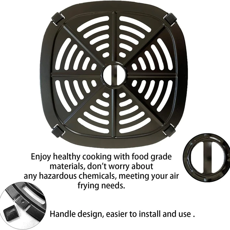 Plaque de gril carrée améliorée pour friteuse à air, pièces de rechange, Instants, Dspatule, 2.6QT