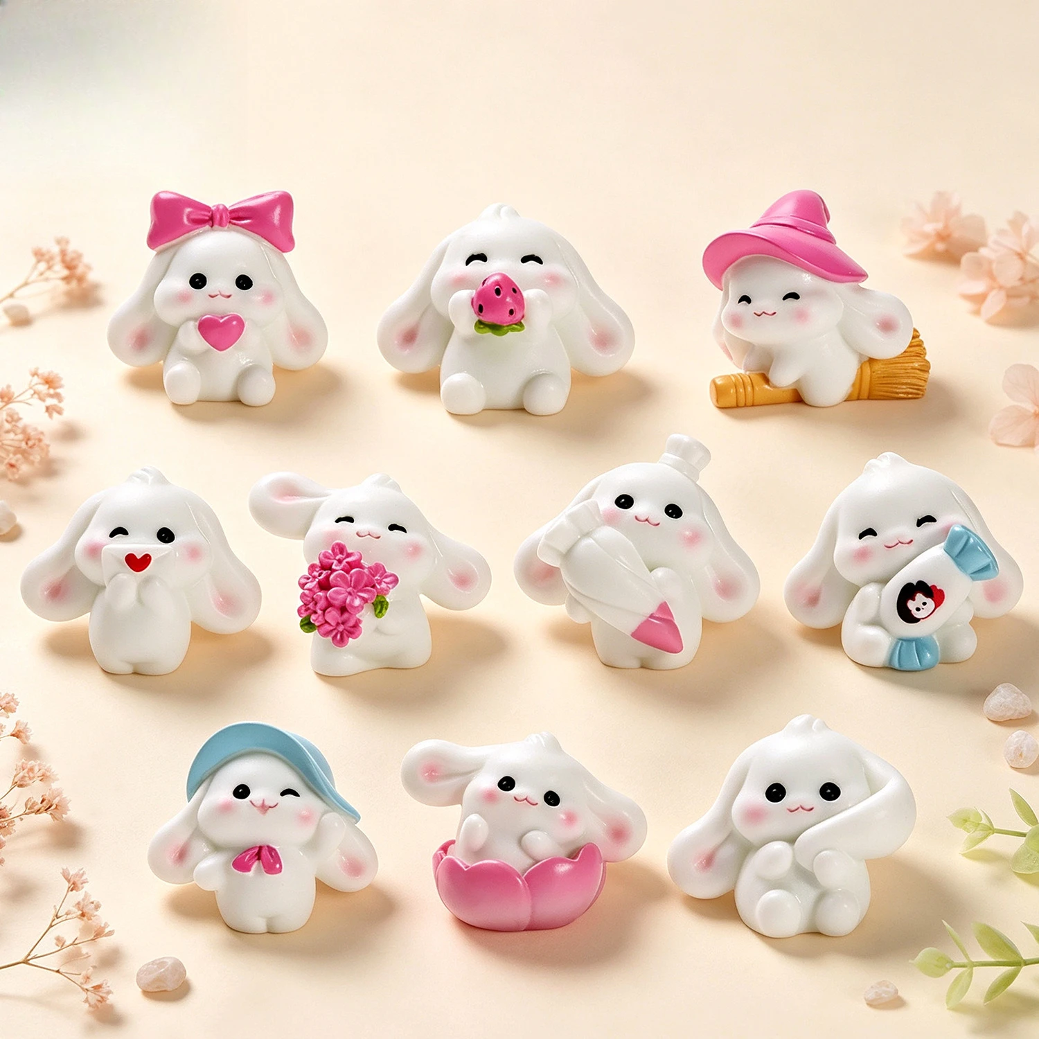 100pcs Cute Cartoon Mini Animal Dog 3D Resin Cabochon DIY for Hairpin Keychain Earrings Scrapbook Craft Dollhouse Accessories