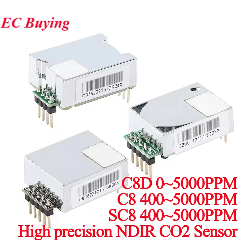 C8D SC8 C8 NDIR Infrared IR CO2 Carbon Dioxide Sensor High Precision Gas Concentration Detection Module 400-5000PPM 0-5000PPM