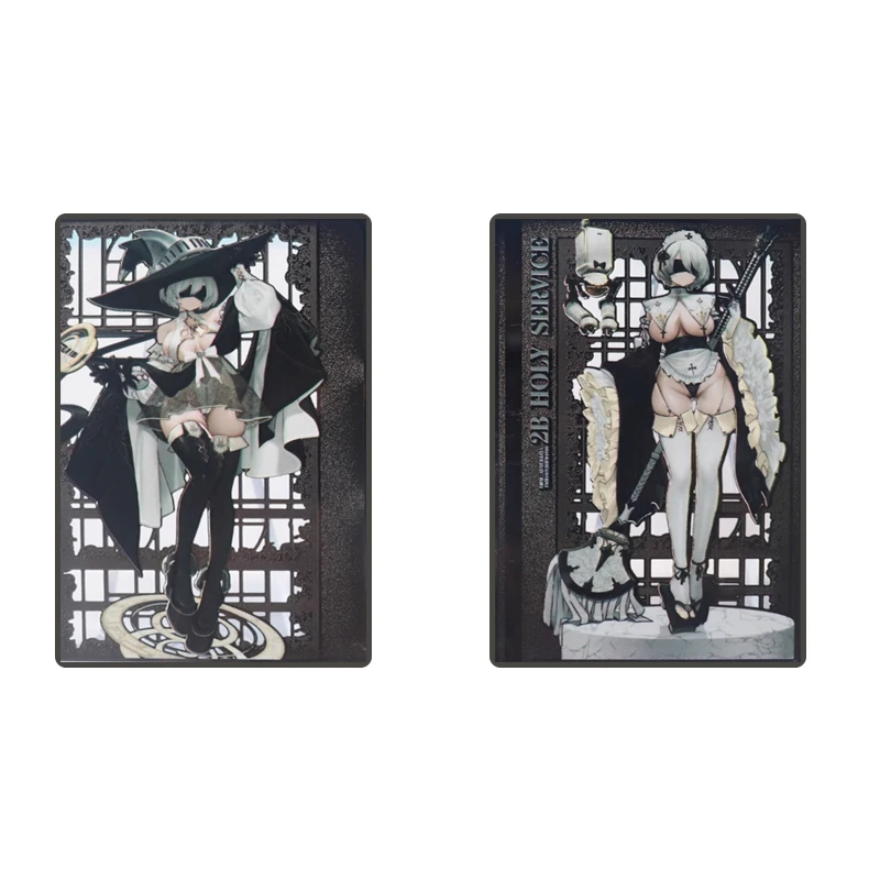 Anime Goddess Story Diy Black Metal Cards Characters Yorha No 2 Type B Collectible Card Christmas Birthday Gifts Children's Toys