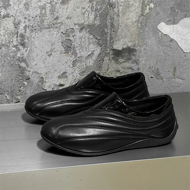 

Мужские и женские кожаные туфли без шнуровки, лоферы с минималистичным дизайном, повседневные стильные кроссовки, идеально подходят для повседневной носки, высокое качество