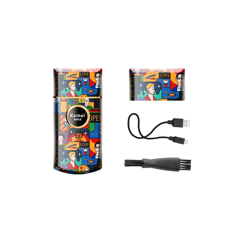 Mini golarka elektryczna KEMEI dla mฤลผczyzn, wygodny trymer do twarzy USB KM-RS7098