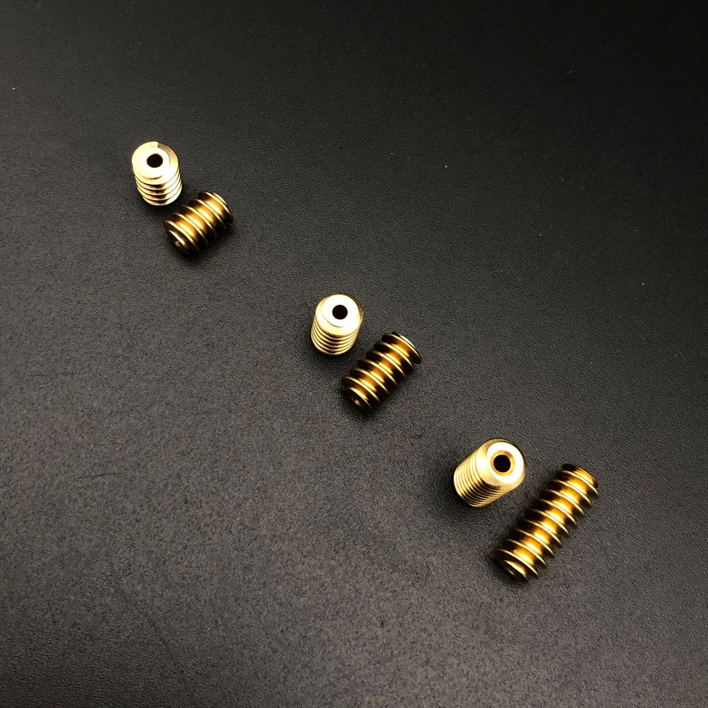 [5Pcs/Lot] 0.5M Modulus Brass Single-Head Worm 6MM OD 5°43′ Helix Angle Bore Aperture 1.98mm 2mm A Height Length 8mm 10mm 15mm
