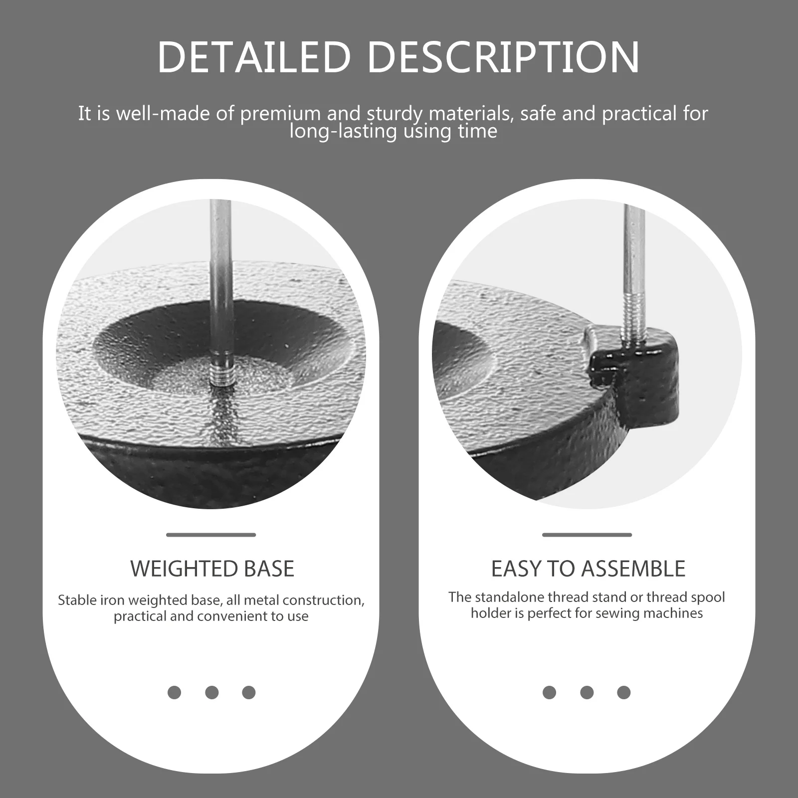 

Sewing Machine Thread Spool Holder Stand Iron Base For Smooth Feeding Compatible With Horizontal Spool Arms Embroidery Quilting