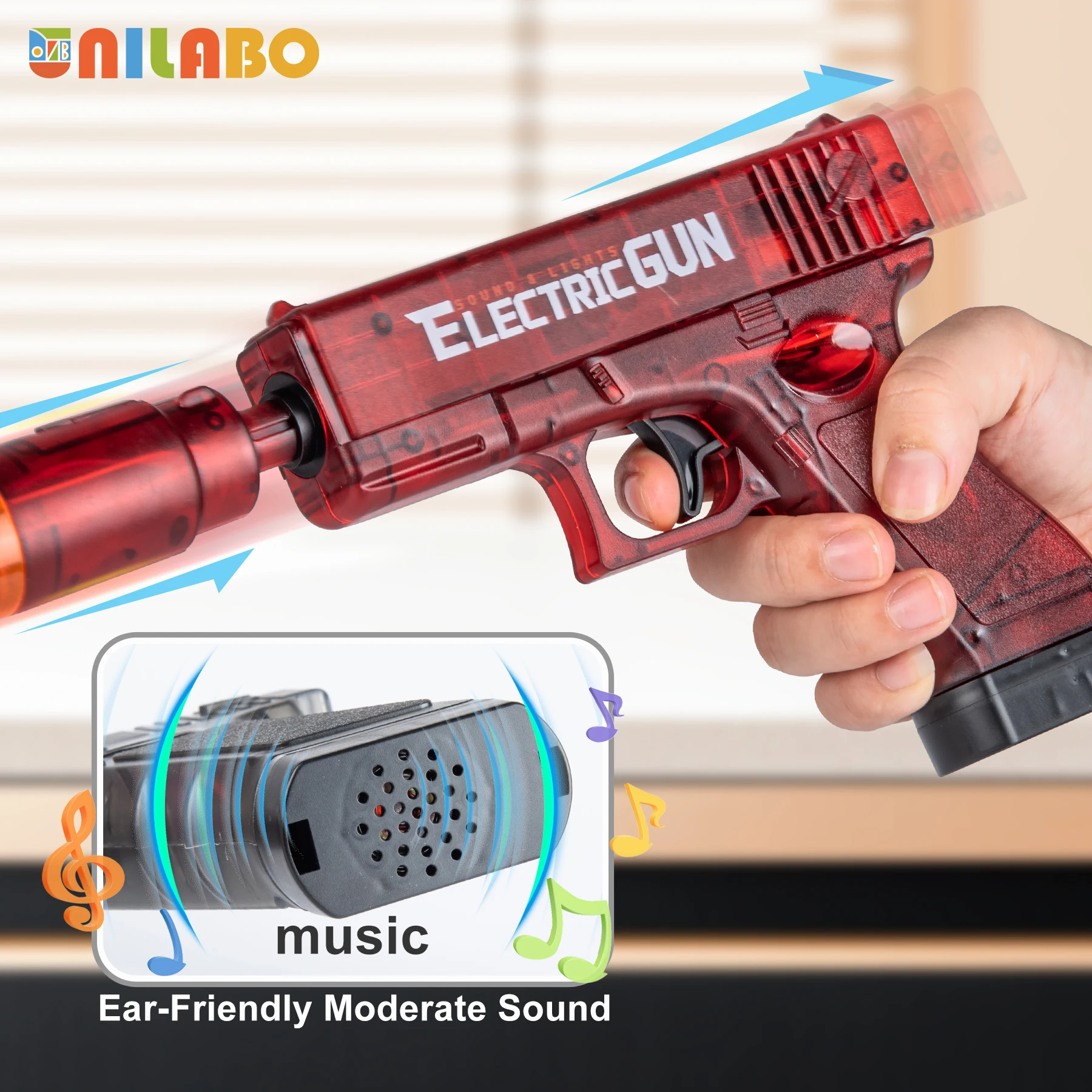 2025 Nieuw elektrisch geluid licht speelgoedpistool voor kinderen - dynamische lichten, leuke geluiden, veilig, duurzaam - Halloween Kerstverjaardagscadeau 3 +