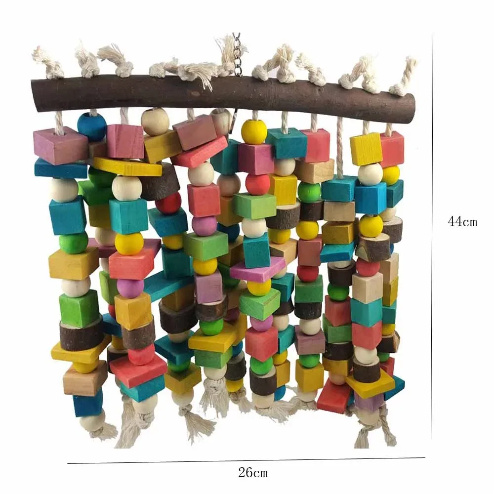 Large Bird Parrot Chewing Toy Multicolored Natural Wooden Bird Parrot Climb Toys For Large Macaws Cokatoos African Parrots