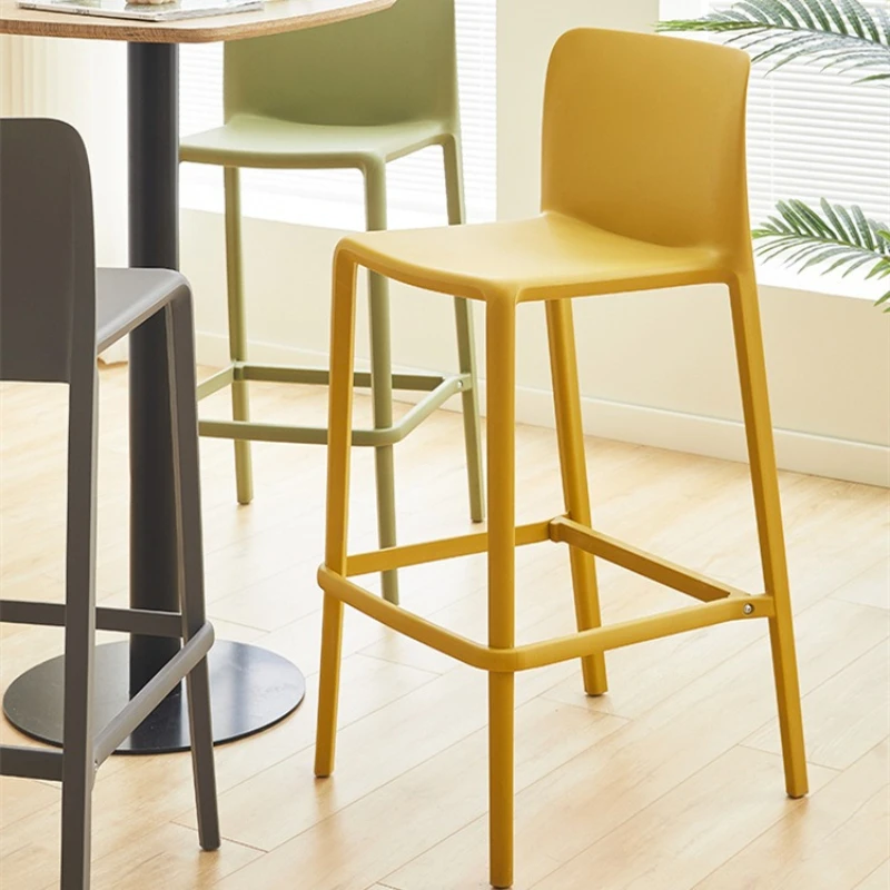 New model Nordic bar chair Home modern minimalist high stool Outdoor bar chair Internet celebrity plastic high chair Bar stool view 3