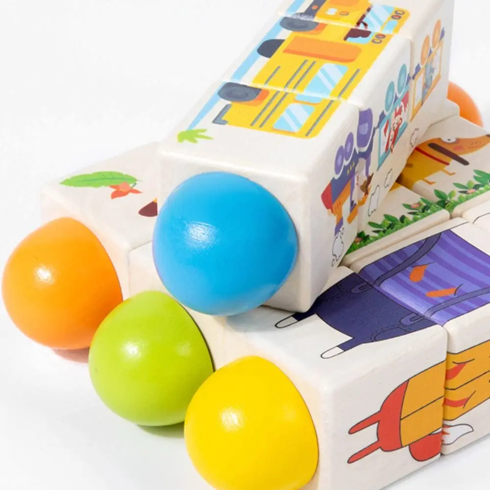 Gioco di corrispondenza Puzzle rotante in legno 3D Educazione precoce Puzzle in legno di colore Puzzle in legno unisex con presa in legno Giocattoli per bambini