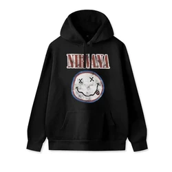 Nirvanas Hoodie Women Men Smile Face Autumn Winter Cotton Long Sleeve Fleece Pullover Sweater Hip Hop Sweatshirts