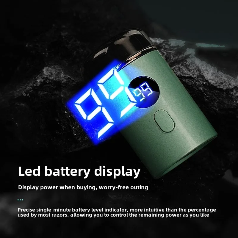 Fashion New Men's Electric Mini Shaver Rechargeable LED Digital Display Wet and Dry Home Travel Shaver Car Electric Shaver