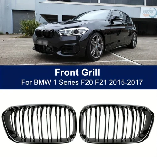 Parrilla delantera de riñón para coche, color negro brillante, LCI, compatible con BMW 1 Series F20 F21 2015 - 2019 116i 118i 120i 125i M140i 116d 118d 120d