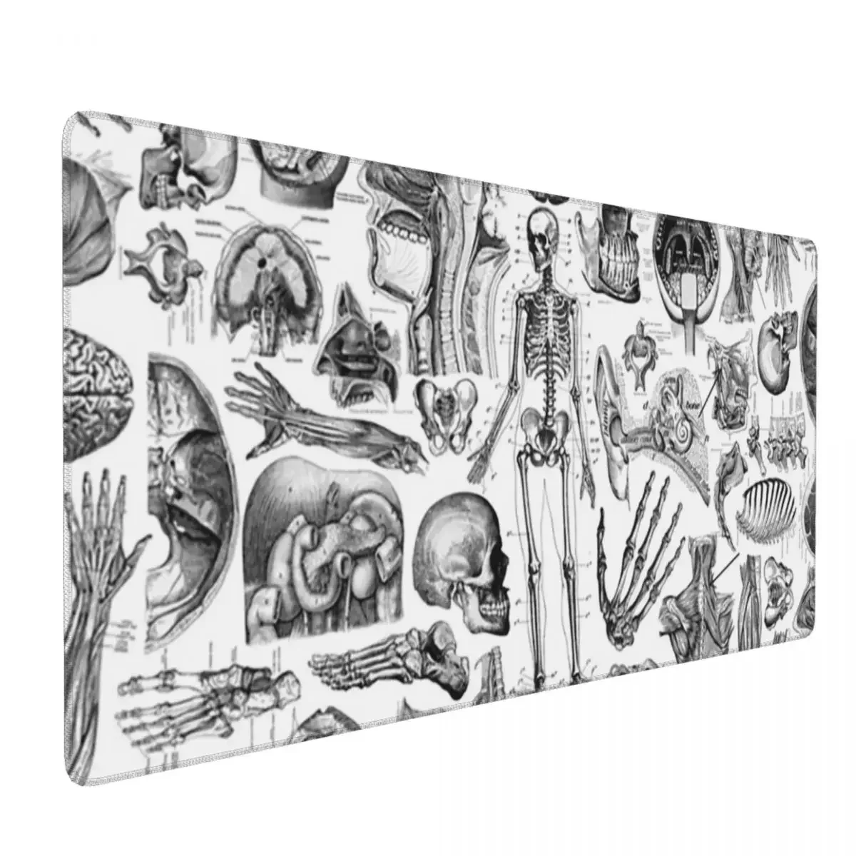 Anatomia humana impressão branca grande mouse pad teclado do computador mouse tapete de jogos pc portátil tapete de mesa acessórios de escritório tapetes de mesa