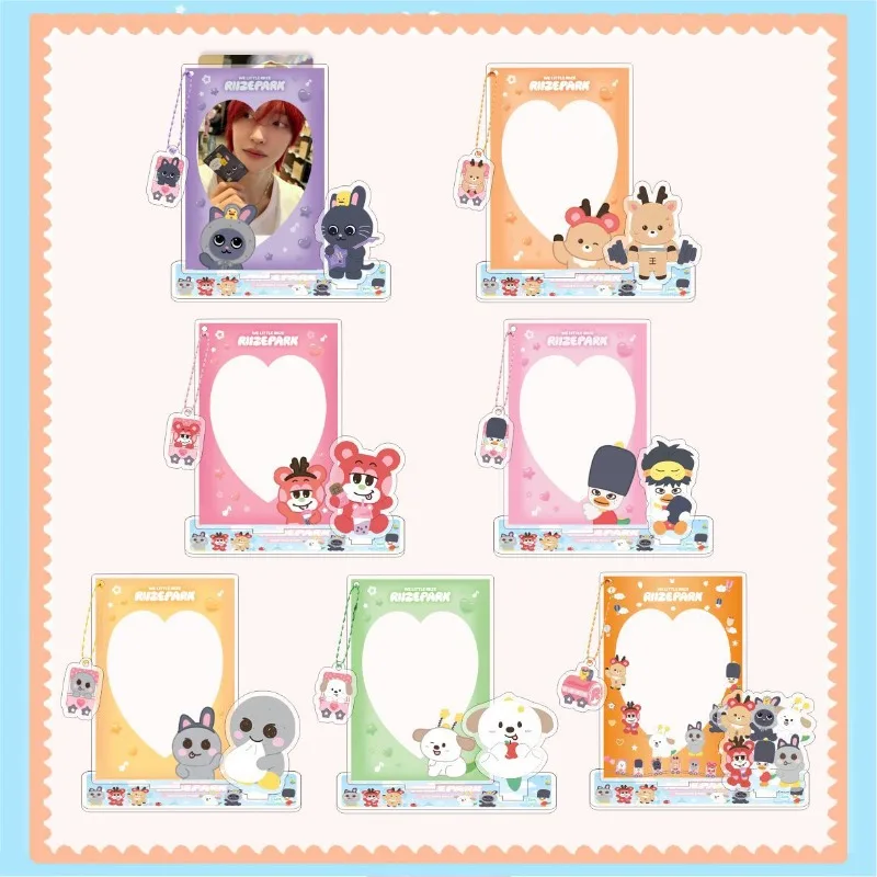 RIIZES Cartoon Insertable Photo Frame Acrylic Standee Photocard Holder Keychain Charm Kpop Idol Merchandise