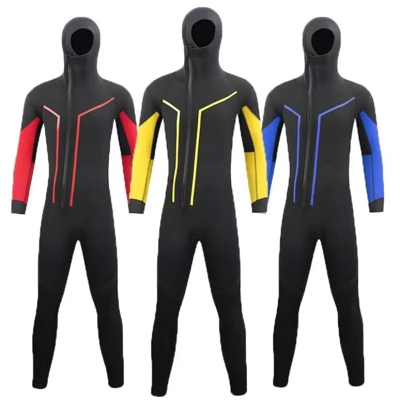 5mm Men's Wetsuit One-Piece Full-Body Thermal Diving Suit for Snorkeling Swimming Freediving and Surfing All Seasons