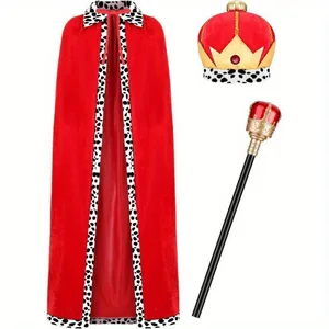 Halloween King King Red Trang phục trang phục trẻ em King Hoàng tử áo choàng Velvet Cap 10 Cosplay Nữ hoàng Đỏ Bán hàng chính - №1