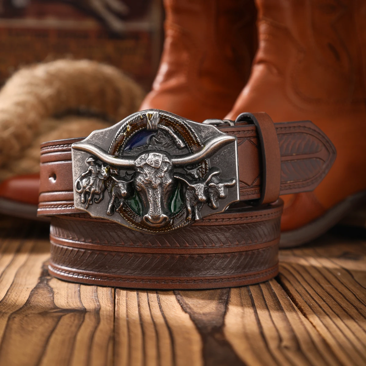 1pc PU Belt Suitable for Both Men and Women, Combining the Style of Western Denim and Retro, Is Perfect for Daily Casual Outings