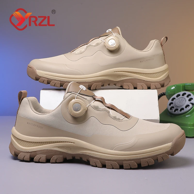 YRZL Men's Trail Running Shoes Lightweight Hiking Shoes Non Slip Outdoor Shoes Breathable Trekking Sneakers for Men Comfortable