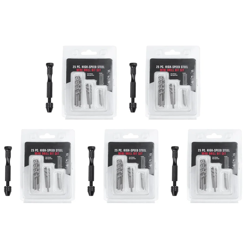 ABXF-5X 핸드 트위스트 드릴 비트 세트, 125개 0.3Mm ~ 3.0Mm 마이크로 드릴 비트가 있는 미니 핸드 나선형 드릴(검은색)