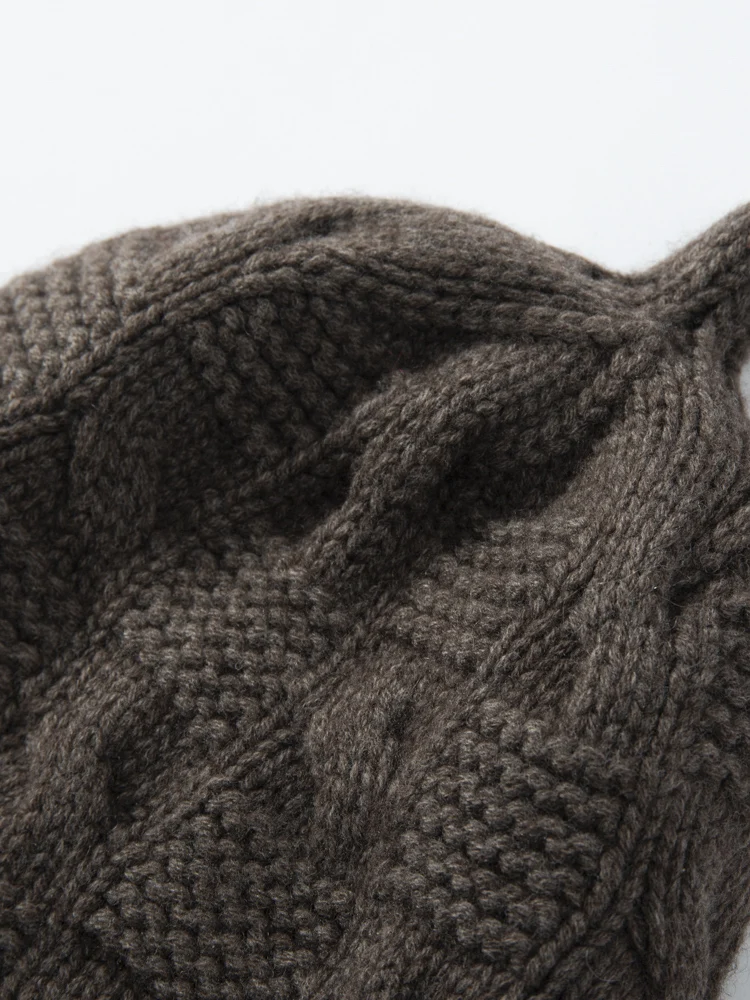 النساء الكشمير قبعة 100% الكشمير الخريف الشتاء كابل الحياكة القبعات لينة البلوز قبعات عادية أسلوب بسيط الكشمير شرابات القبعات