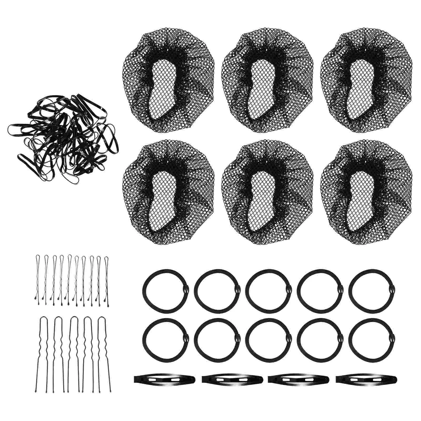 

Clear Hair Elastics Updo Accessory Set Toppers Bun Accessories Net Ring Buns Mesh Donut