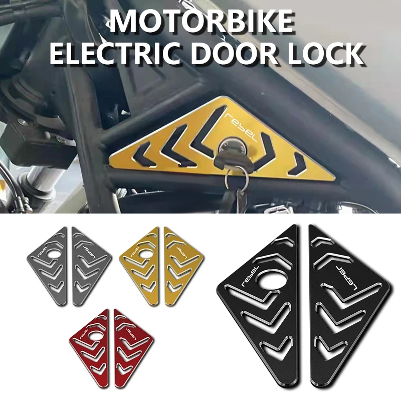 Motorcycle Electric Door Lock Cover for HONDA REBEL CM300 CM500 CMX300 CMX500 Accessories Decorative Cover of Engine Frame Gold