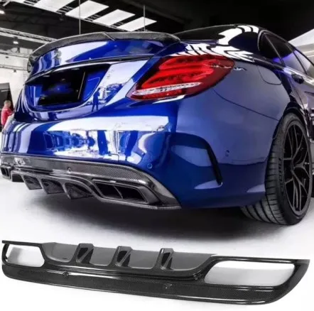 Car Modification Accessories Carbon Fiber Rear Bumper Diffuser Ambient Lighting Kit for Mercedes-Benz W205 C63S AMG Sedan