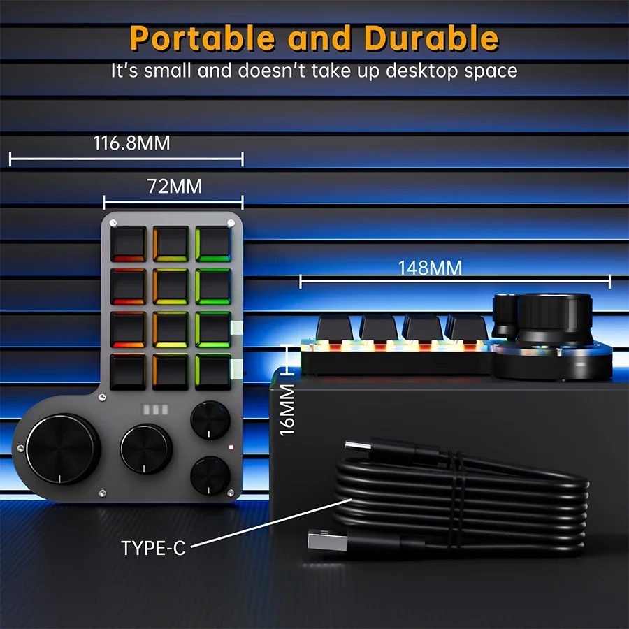 برمجة لوحة مفاتيح ماكرو بلوتوث/سلكية/3 أوضاع RGB 12 مفاتيح 4 مقابض لوحات المفاتيح فوتوشوب الألعاب الميكانيكية Hotswap لوحة المفاتيح #3