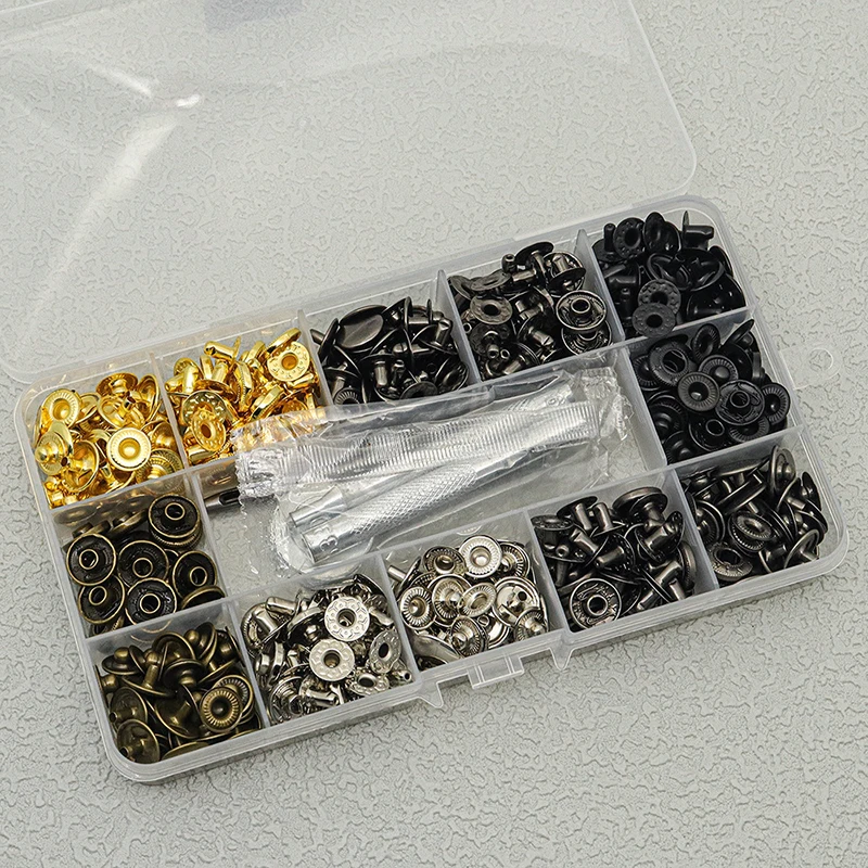 120 set of four in one button fixed perforation tool, seamless copper 633 metal installation button press type concealed