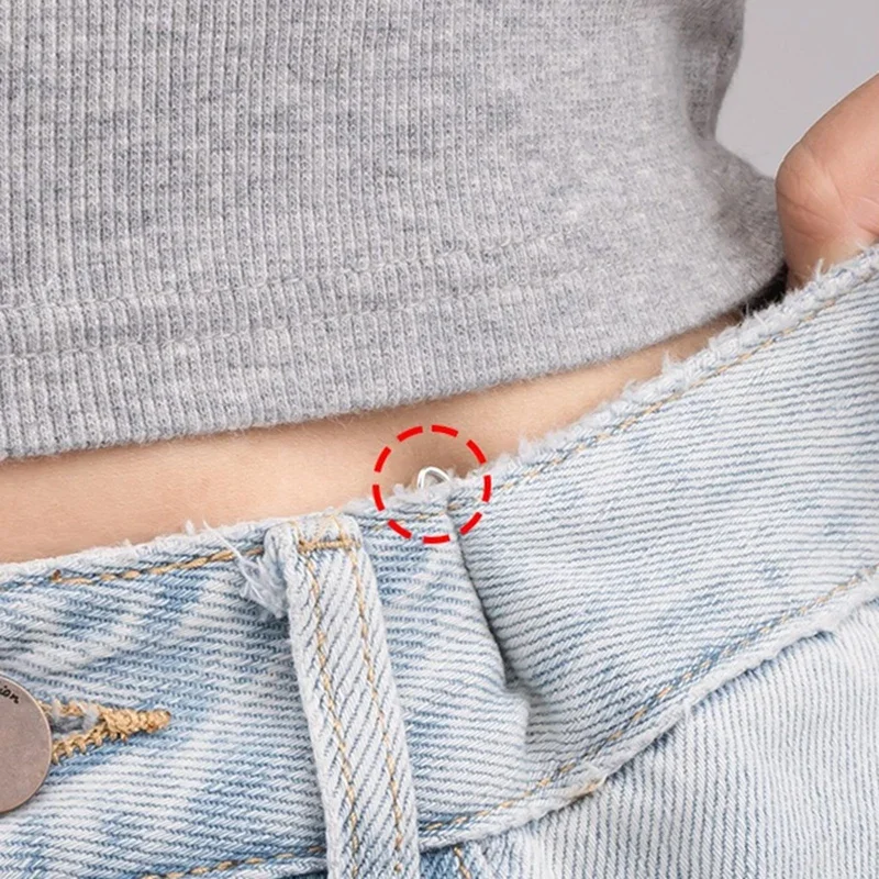 1pc Tighten Waist Buckle U-shaped Adjustable Snap Button Jeans Buttons No Trace Detachable Pants Clips Clothing Accessories Tool