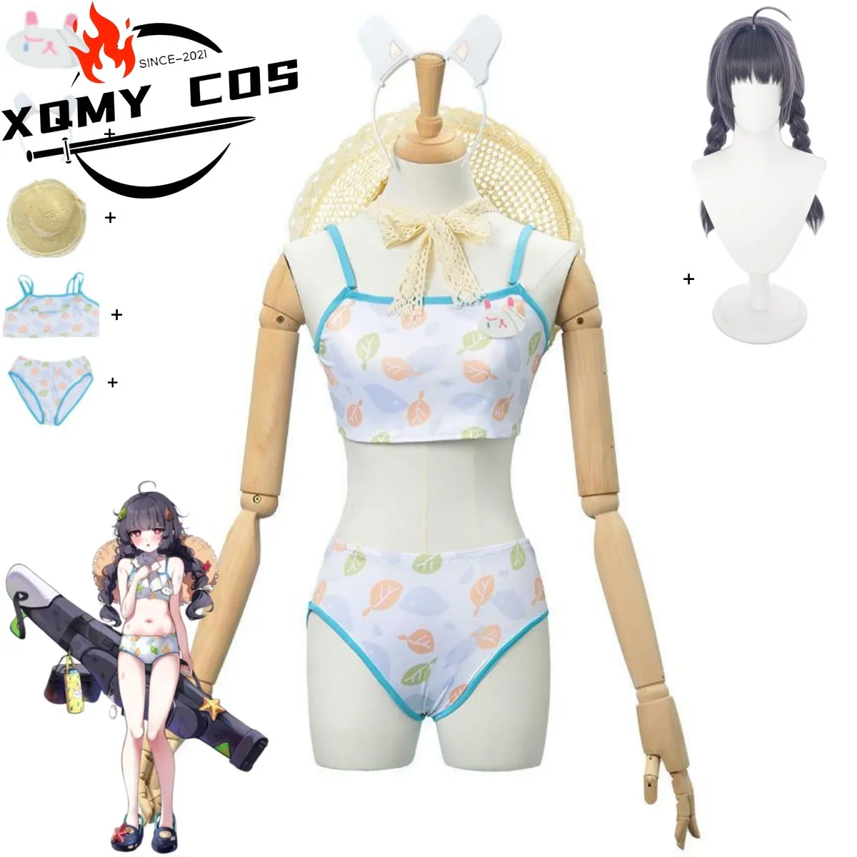 xqgame-bleu-archives-l'animation-kasumisawa-miyu-cosplay-costume-jour-d'ete-maillot-de-bain-perruque-femme-sexy-plage-fete-bikini-costume