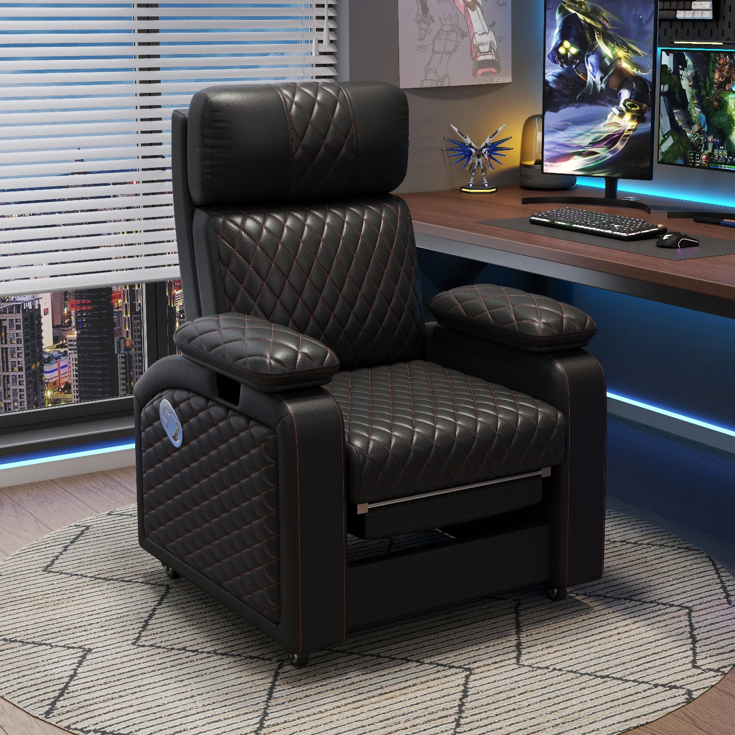 

Gaming chair Comfortable sedentary computer sofa chair Single home office chair Lunch break recliner with pulley