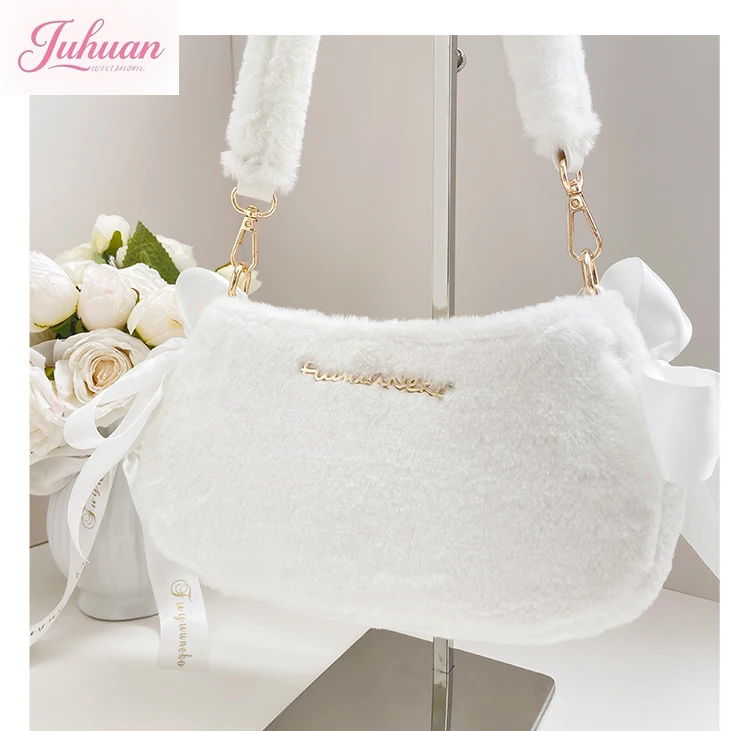 Autumn Winter Original Lolita Moonlight Butterfly Ltabag Plush Messenger Small Food Mini Two-dimensional Comic Show Ribbon Bag