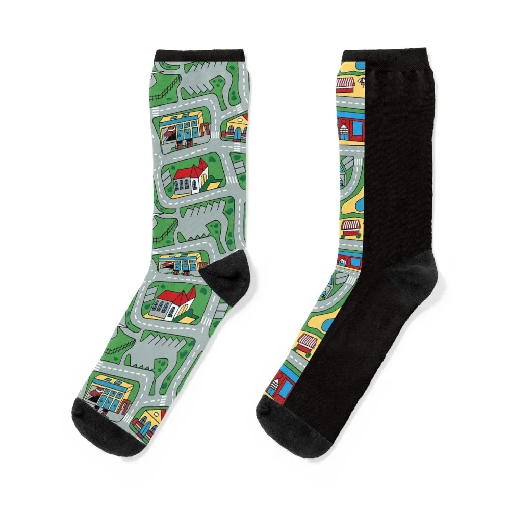 

Car City Carpet Road Rug 90s Nostalgic Toy Socks Toe sports aesthetic luxe Mens Socks Women's