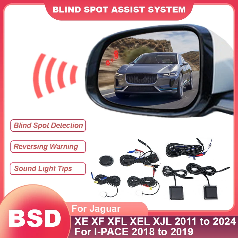 Car BSD BSM Blind Spot Detection Change Lane Aided Alarm Radar For Jaguar XE XF XFL XEL XJL 2011 to 2024 I-PACE 2018 to 2019