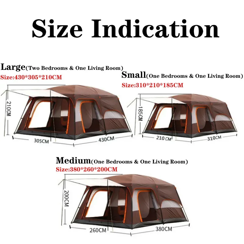 Hot selling Outdoor Tent Equipment Camping Mountaineering Camping Tent Two Room One Hall Tent