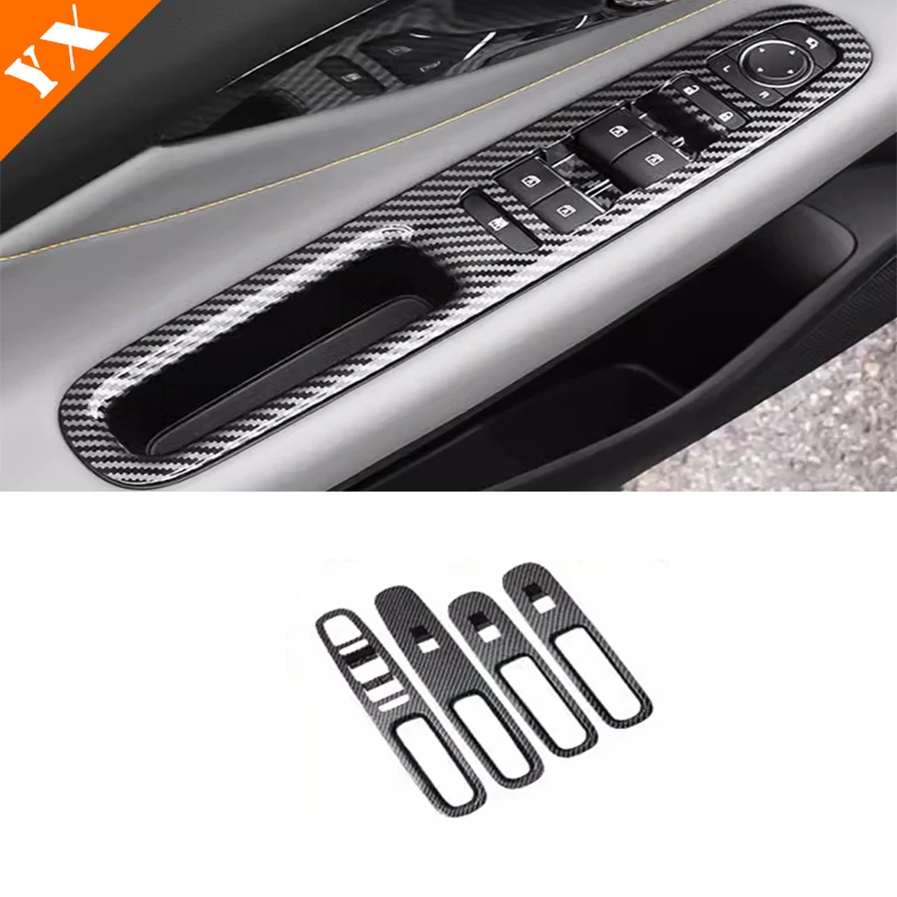 For Trumpchi GAC Empow Accessories Carbon Car Window Lift Panel Inner Handle Frame Steering Wheel Cover Rear Armrest Gear Cover