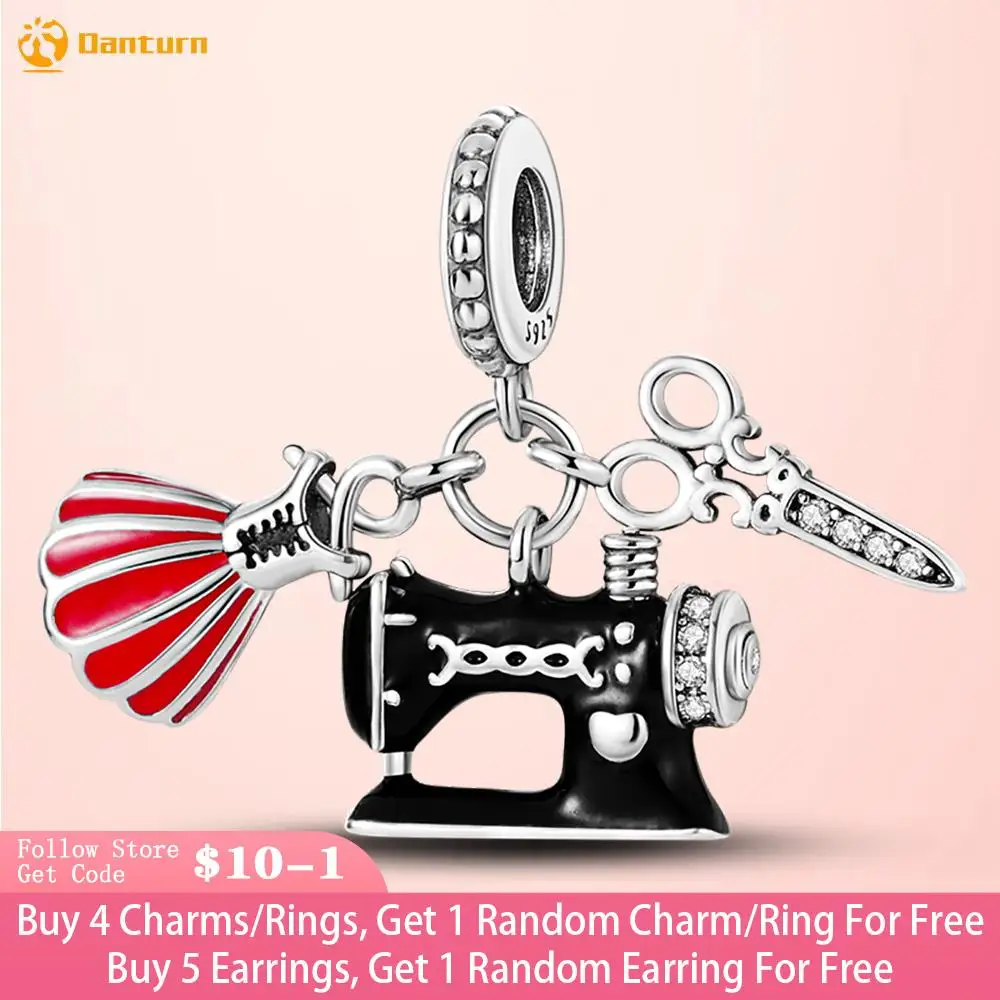 Danturn 925 Sterling Silver Beads Fashion Design Dangle Charm  fit Original Pandora Bracelets Fashion Women Jewelry