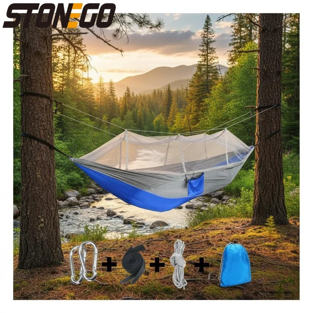 

Сверхлегкий гамак с парашютом для двух человек, кемпинга, охоты, москитная сетка, уличная мебель, гамак для отдыха