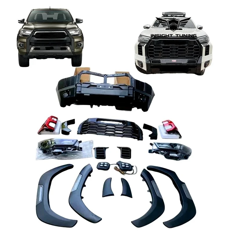 

Обновление пикапа, комплект бампера для подтяжки лица 2016-2021 для Toyota Hilux To Tundra Body Kit