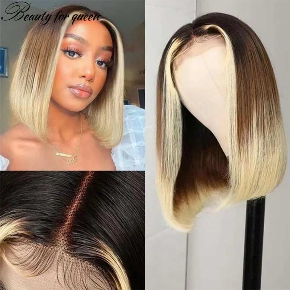 شعر مستعار قصير بوب خصلات الشعر المستعار الإنسان الملون براون الدانتيل الجبهة باروكة من شعر طبيعي خصلات الشعر المستعار الإنسان 100% الفتيات الجميلات ارتداء ملابس رائعة