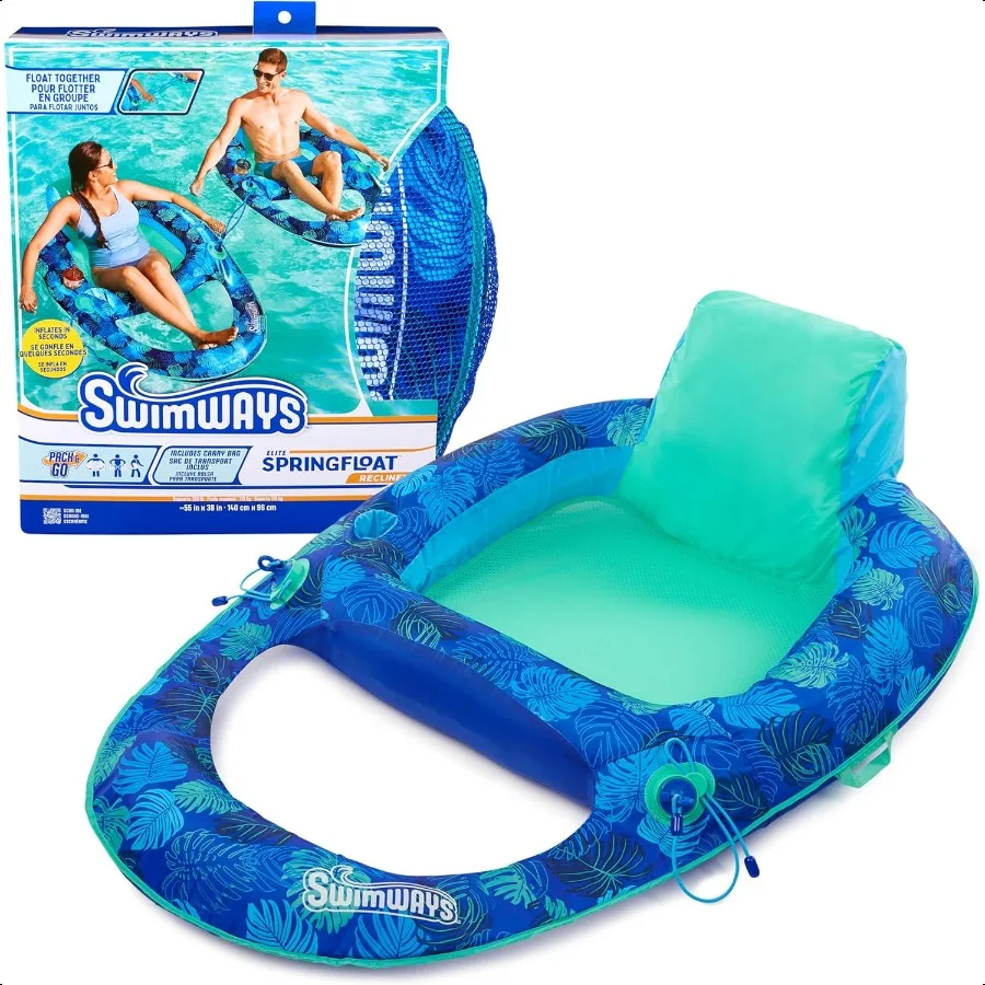 

Elite Spring Float Recliner Pool Lounger Iatable Pool Floats Adult with Fast Iation Pool Recliner for Adults up to 250 lbs
