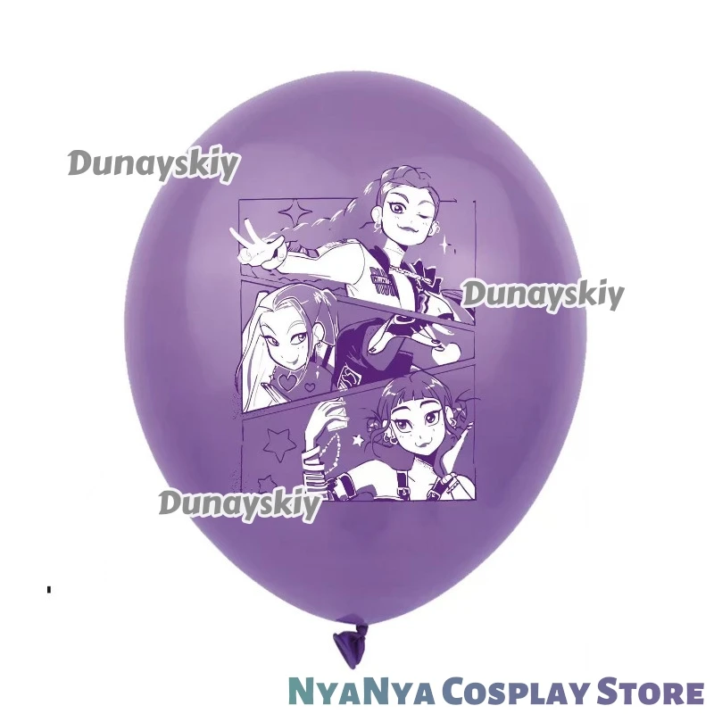 ลูกโป่งธีม KPop Demon Hunters HUNTRX Saja Boys สำหรับตกแต่งงานปาร์ตี้วันเกิด ฮาโลวีน คอสเพลย์ ชุดแฟนซี คริสต์มาส