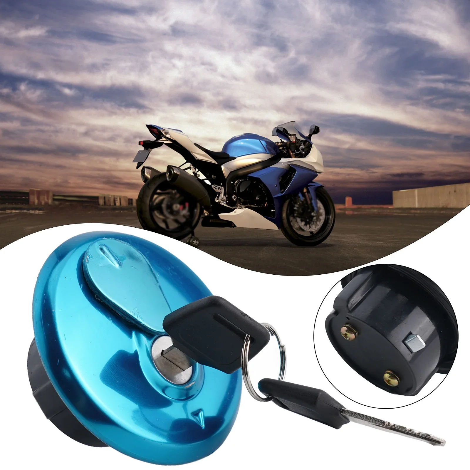 Motorcycle Fuel Tank Cap GN250125H For Suzuki Fuel Gas Tank Cap Cover W/Key Lock Set High Quality Aluminum Alloy